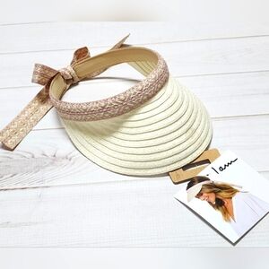 I Am Beauty Unaltered Women's Straw Tie Back Sun Visor - New With Tags